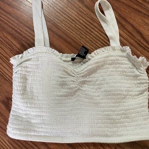 White forever 21 cropped tank